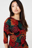 Orange | Abstract 3/4 Sleeve Short Shift Dress
