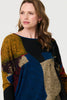 Red | Abstract Long Sleeve Relaxed Knit Top
