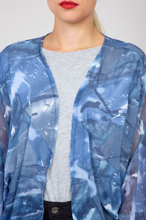 Blue | Tassel Trim Kimono