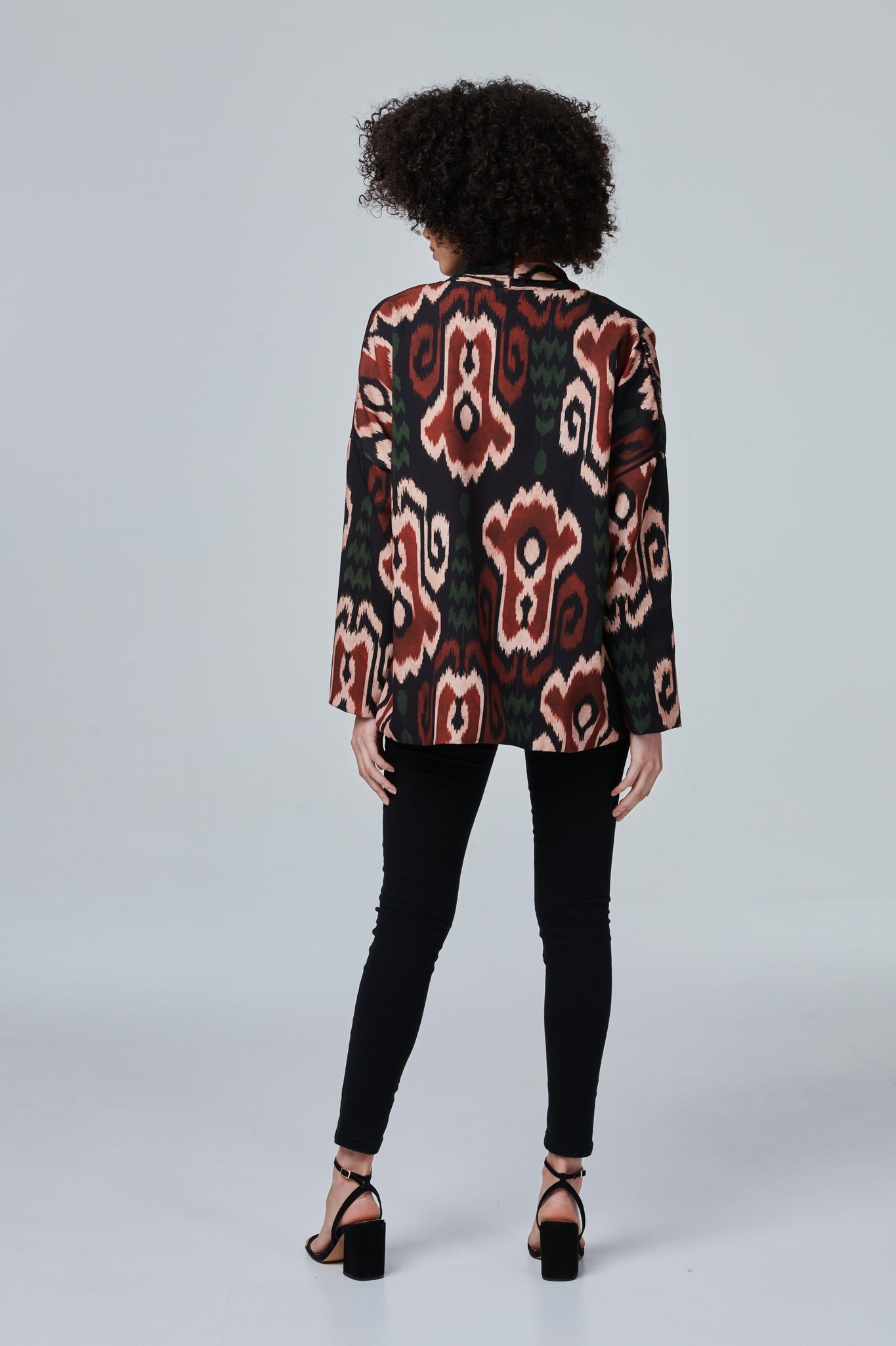 Beige | Printed Open Front Cardigan