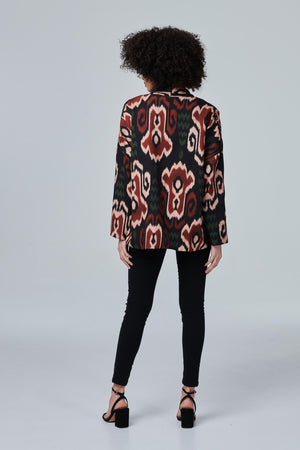Beige | Printed Open Front Cardigan