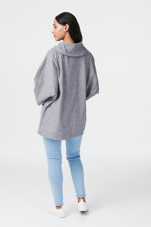 Grey | Oversized Raglan Sleeve Coat