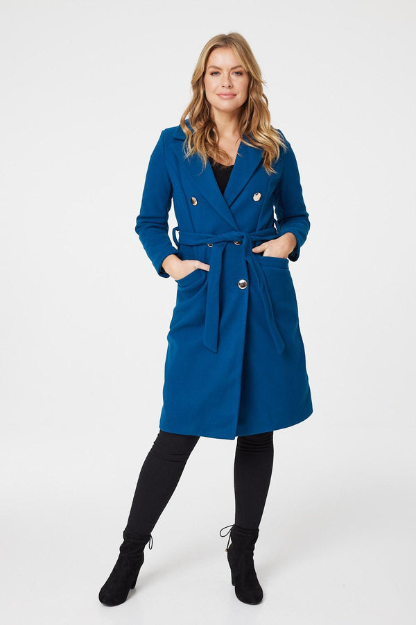 Teal | Button Front Tailored Coat