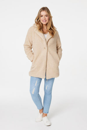 Beige | Teddy Faux Fur Relaxed Coat