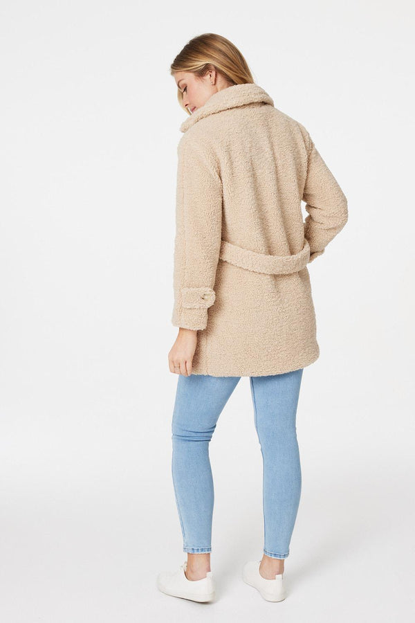 Beige | Teddy Faux Fur Relaxed Coat