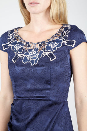 Navy | Baroque Cut Out Shift Dress