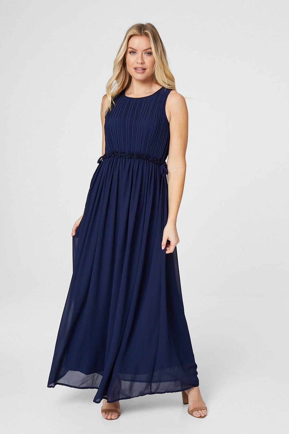 Navy maxi dress casual Clearance
