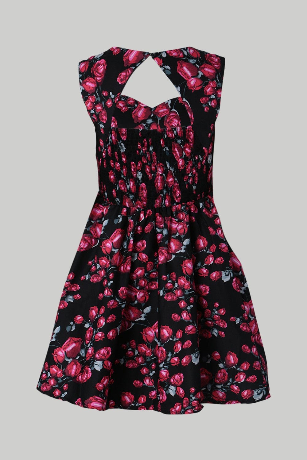 Red | Curve Floral Sweetheart Dress