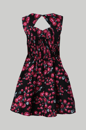 Red | Curve Floral Sweetheart Dress