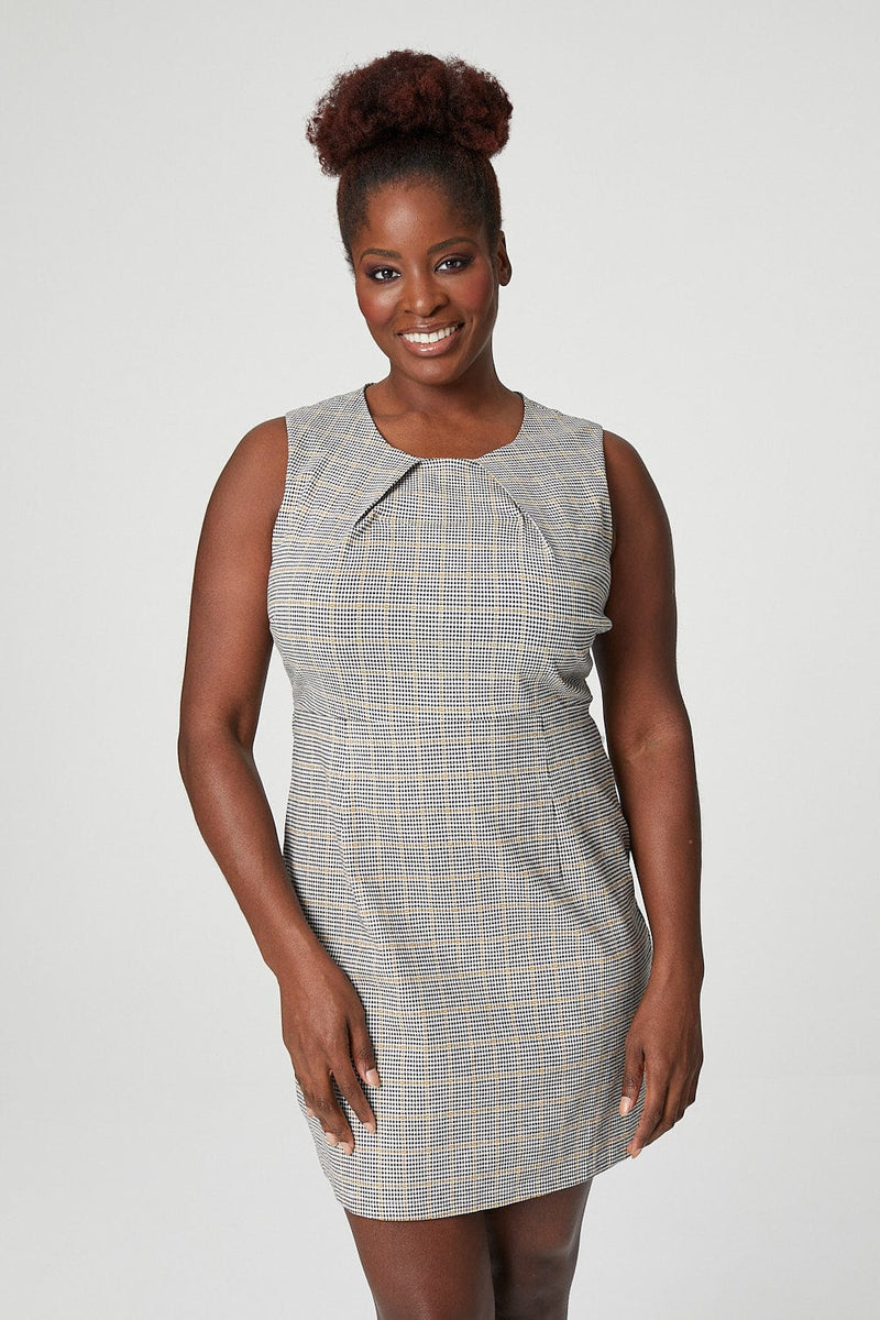 Curve Checked Shift Dress Izabel London