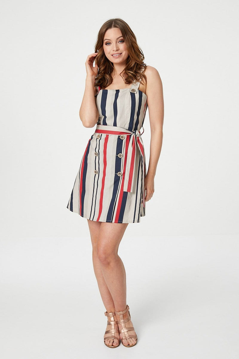 Striped evening deals dress