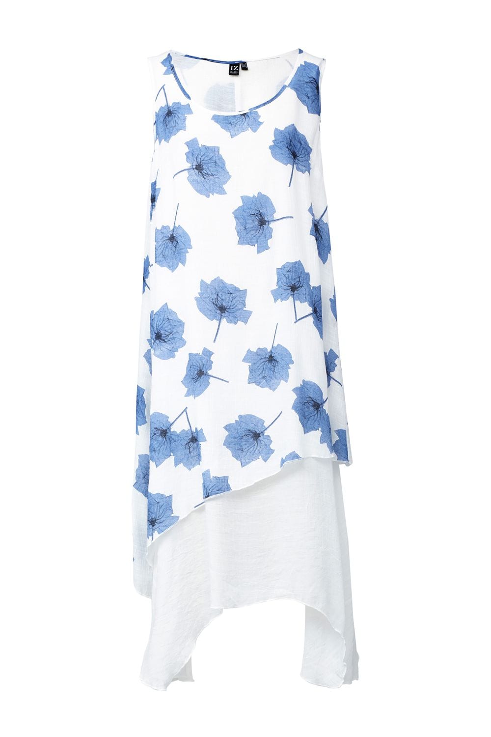 Blue | Floral Midi Tunic Dress