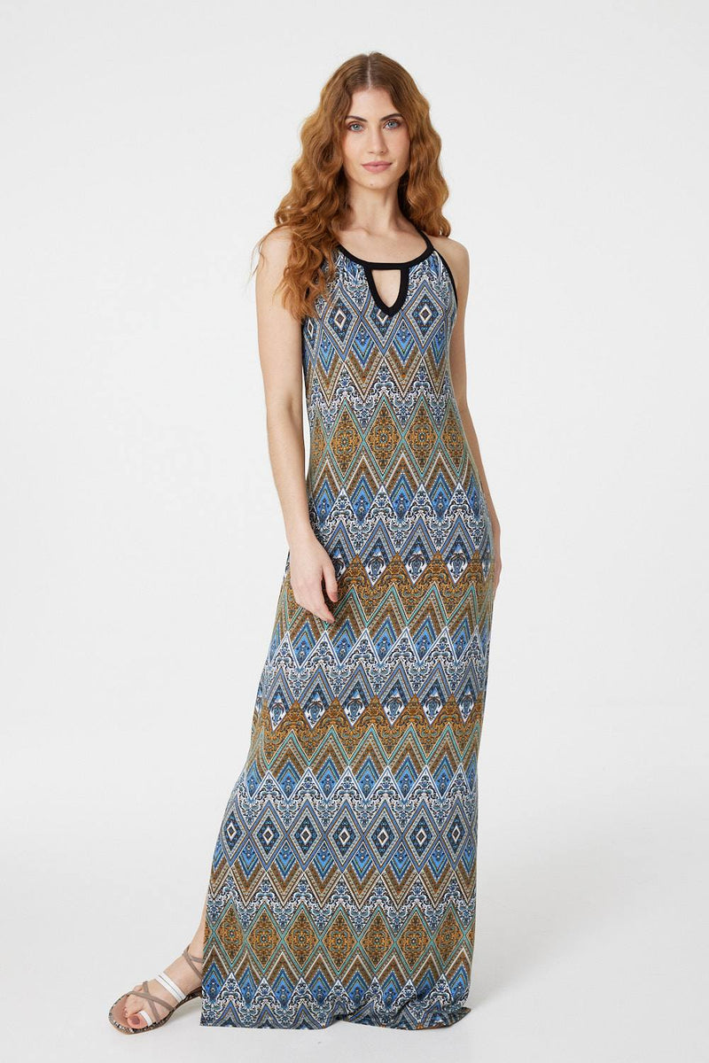 Blue | Paisley Print Maxi Dress