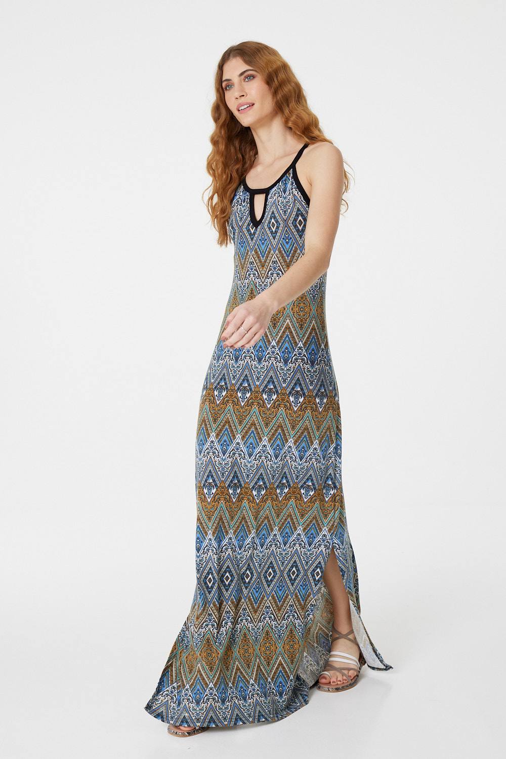 Blue | Paisley Print Maxi Dress