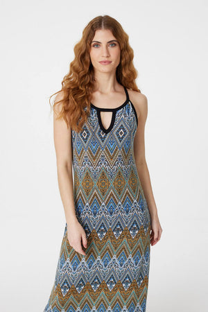 Blue | Paisley Print Maxi Dress
