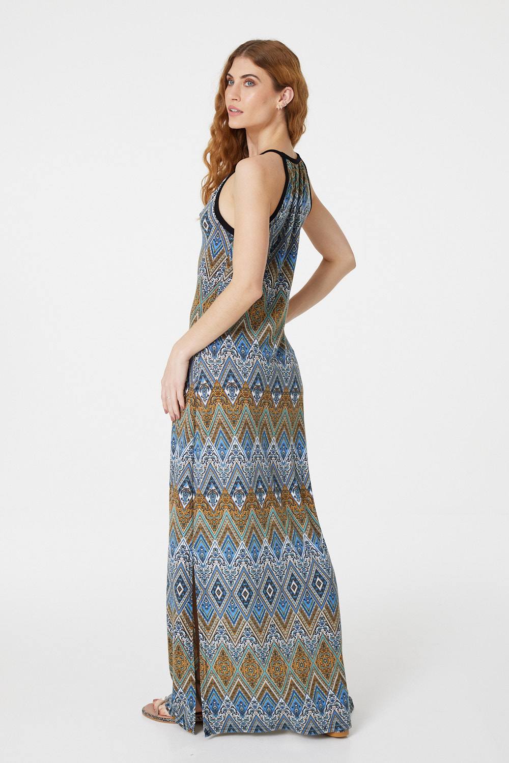 Blue | Paisley Print Maxi Dress