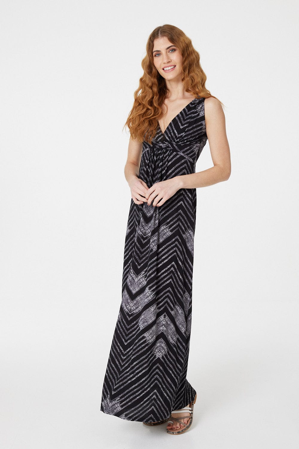 Black | Aztec Print Maxi Dress