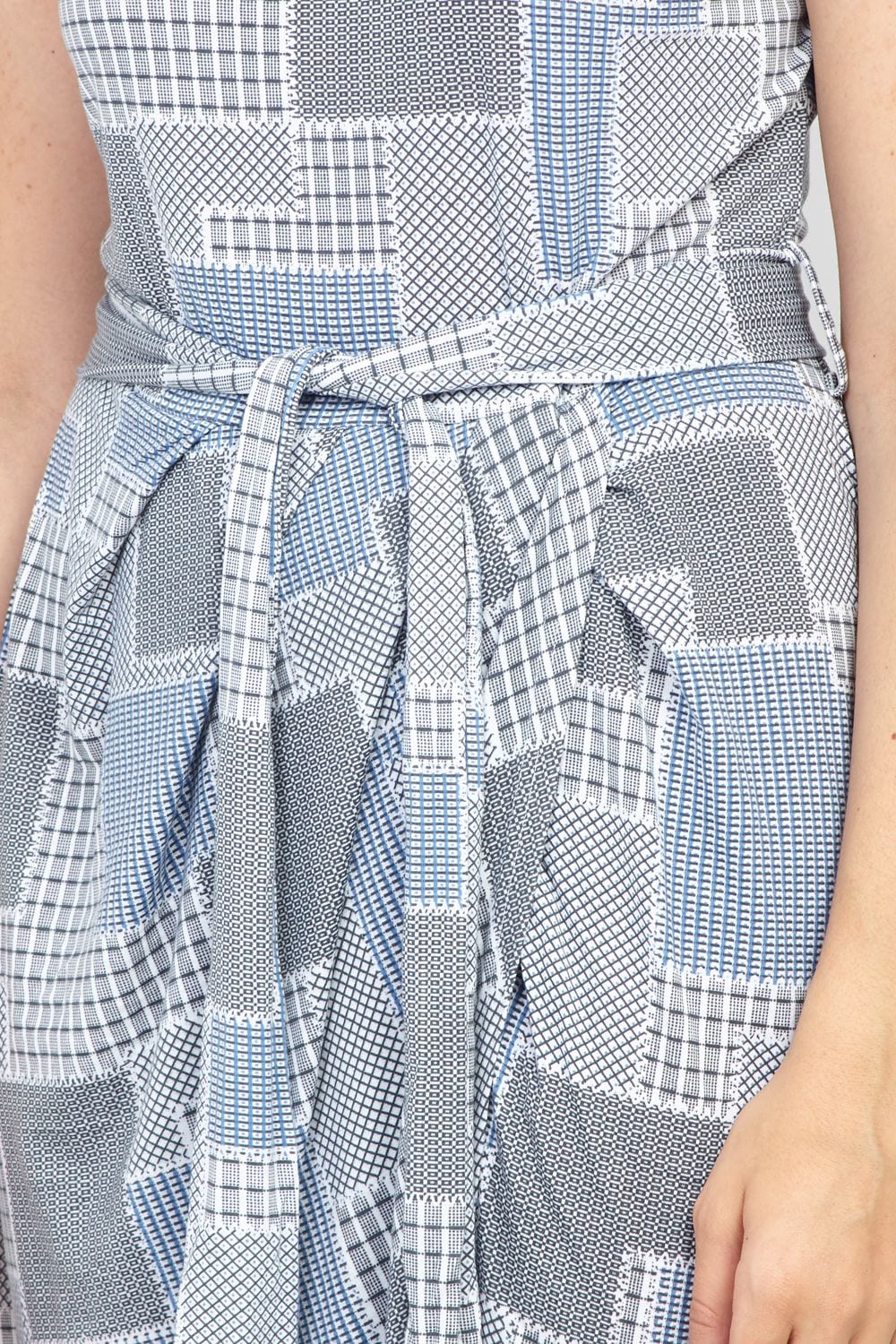 Grey | Curve Grid Print Midi Dress