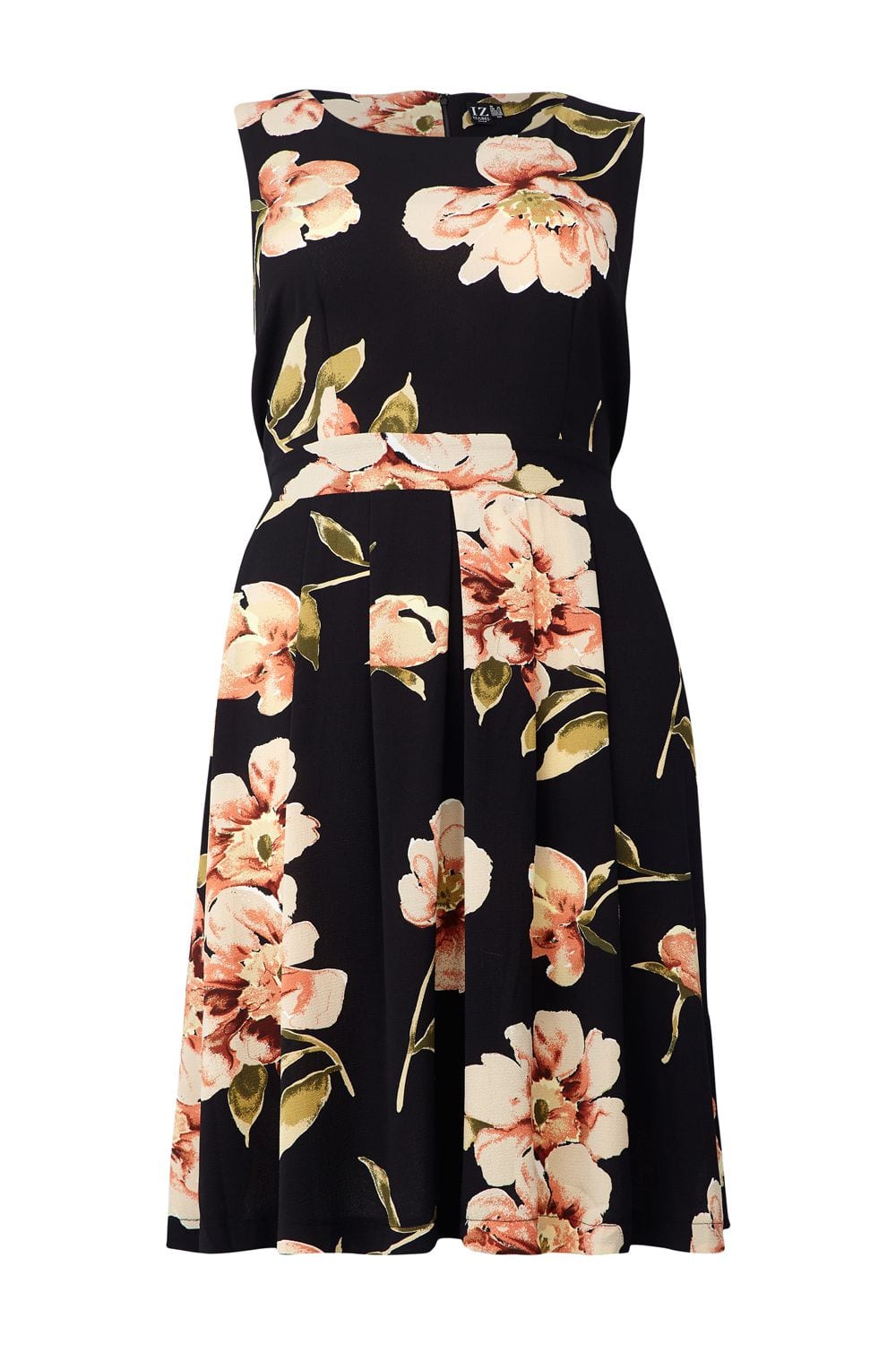 Black | Curve Floral Fit & Flare Dress