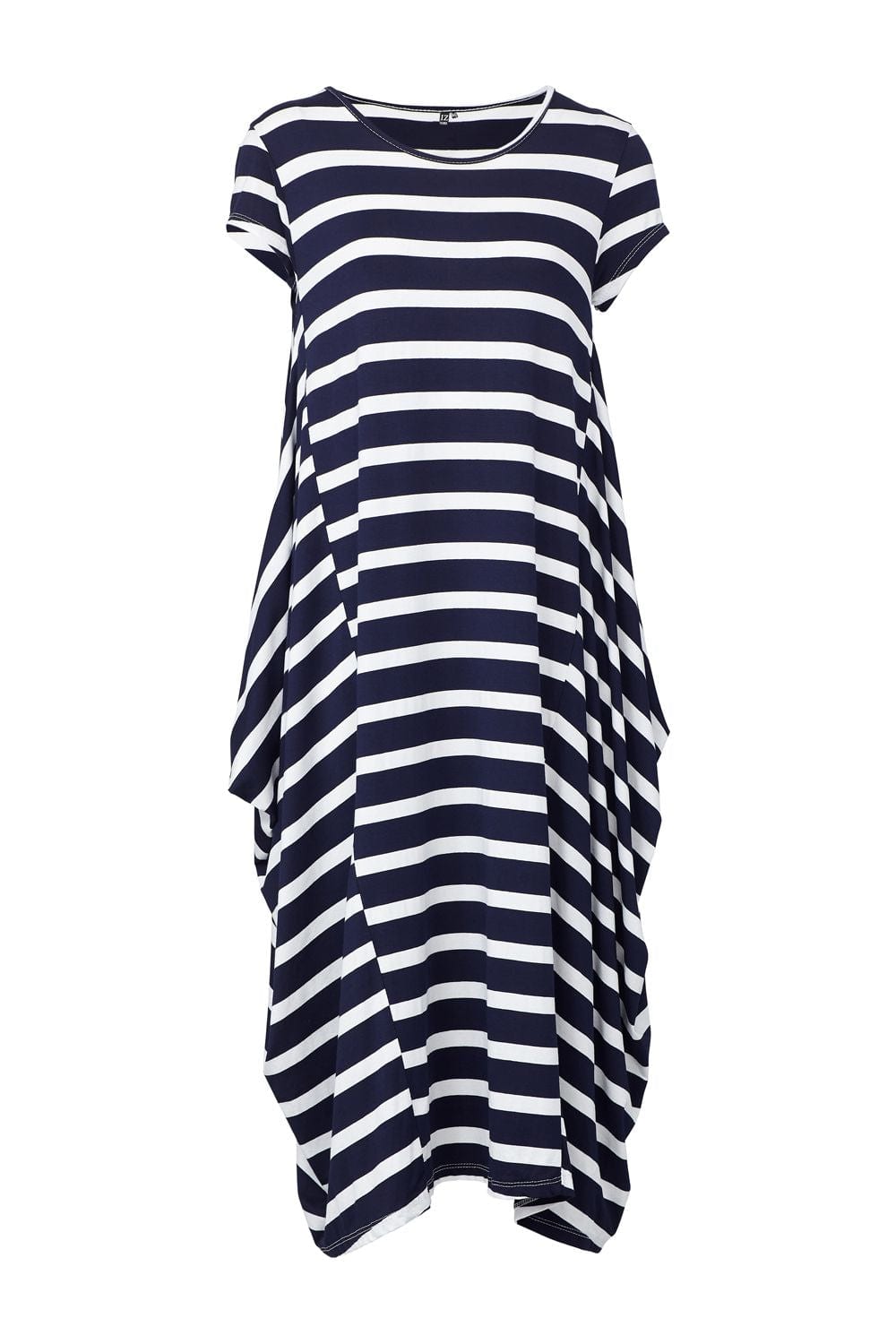 Navy | Striped Smock Midi Dress