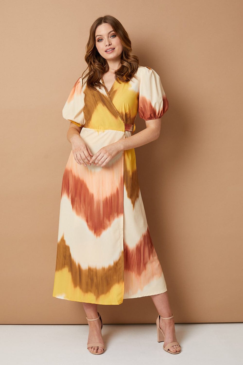 Yellow | Tie Dye Wrap Dress