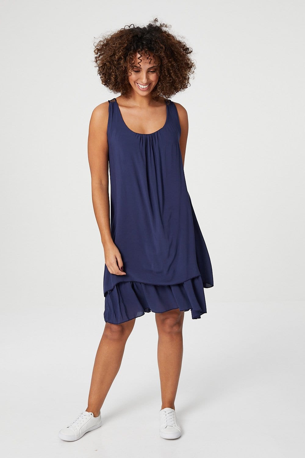 Navy | Crochet Back Sundress