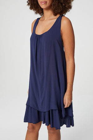Navy | Crochet Back Sundress