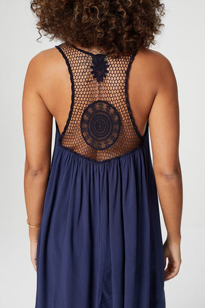 Navy | Crochet Back Sundress