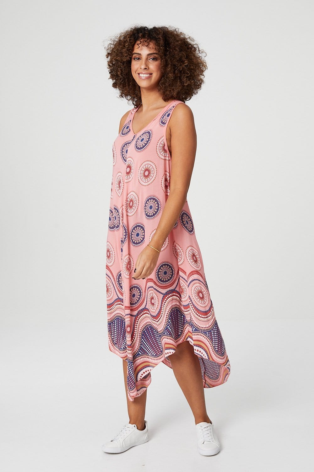 Kaleidoscope Print Midi Dress