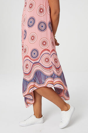 Kaleidoscope Print Midi Dress
