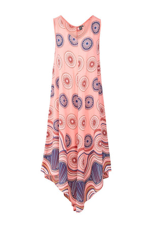 Coral | Kaleidoscope Print Midi Dress