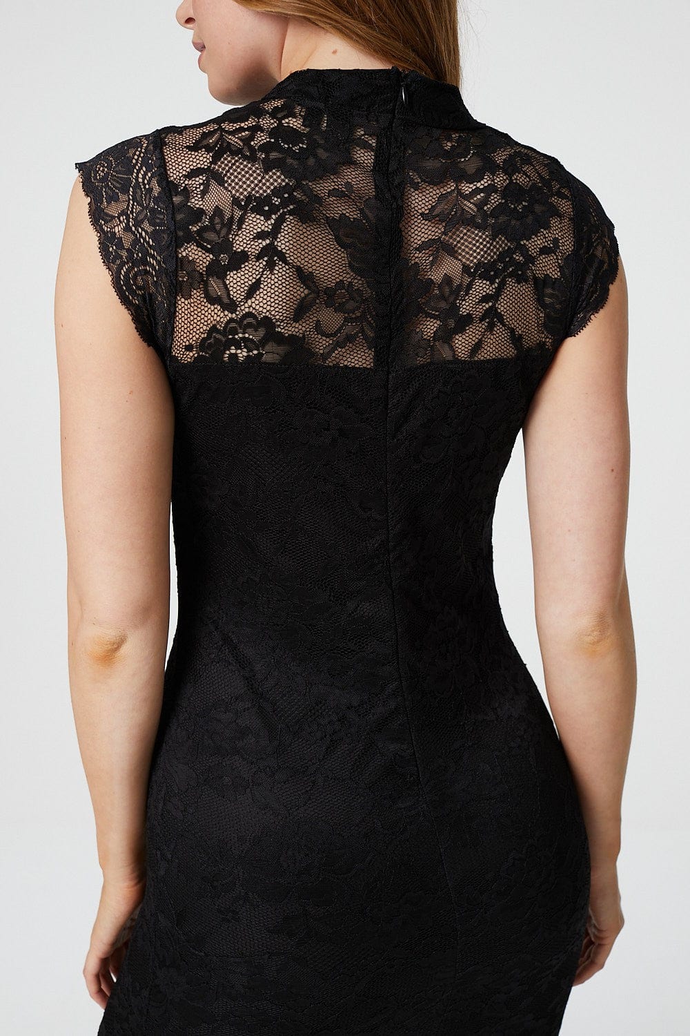 Lace Cap Sleeve Bodycon Dress