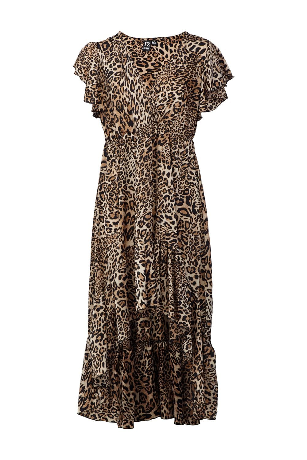 Brown | Leopard Wrap Midi Dress
