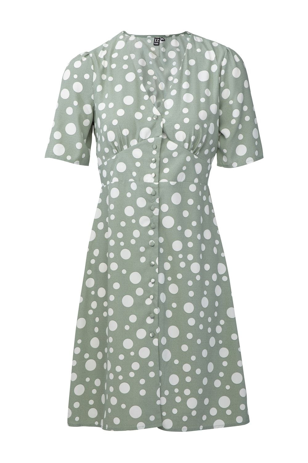 Green | Polka Dot Print Tea Dress