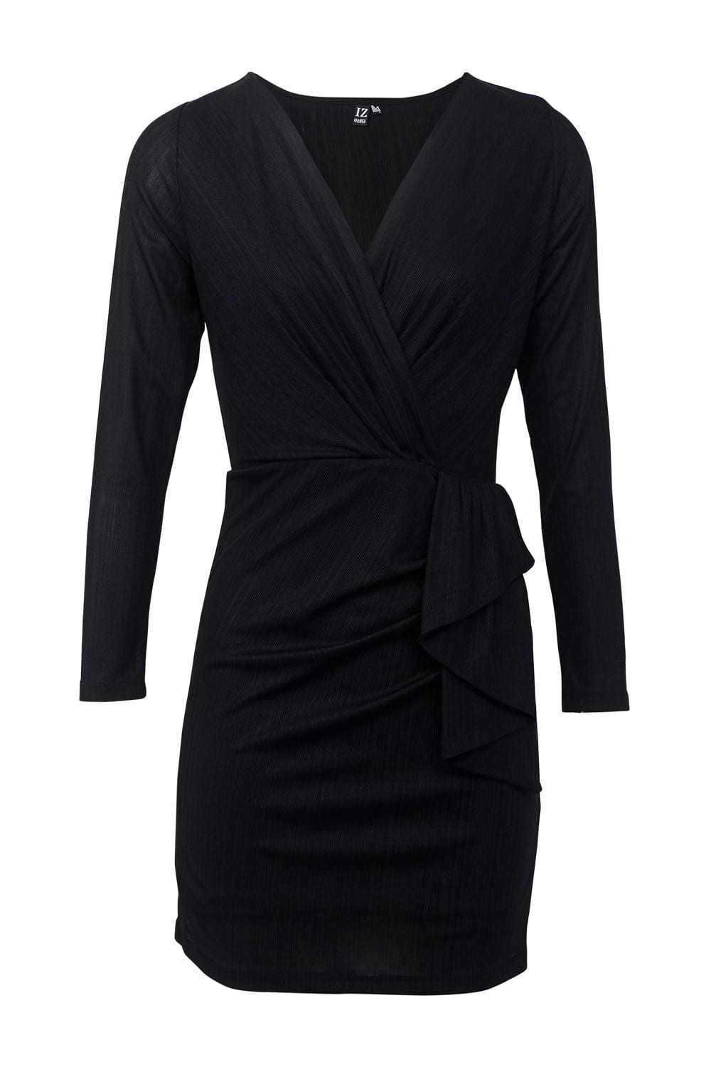 Black | Ruched Front Bodycon Dress