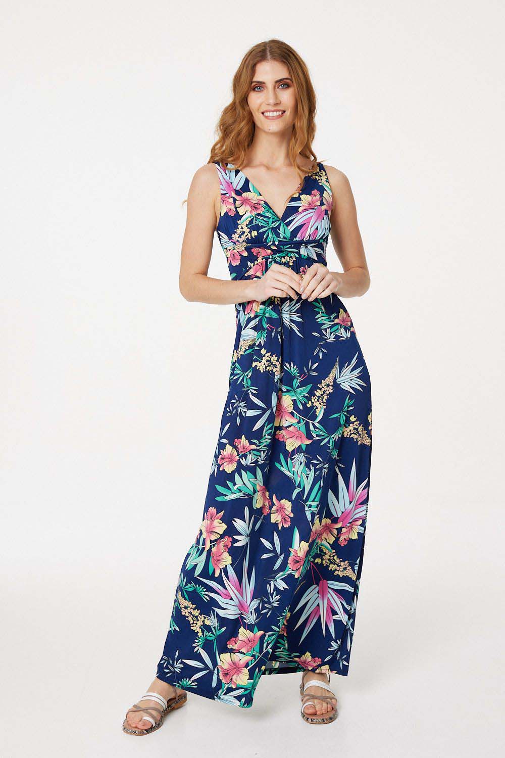 Navy | Floral Maxi Dress