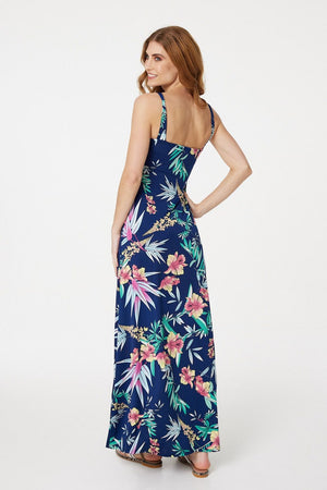 Navy | Floral Maxi Dress
