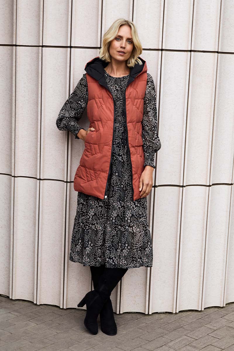 Black | Padded Reversible Gilet with Hood