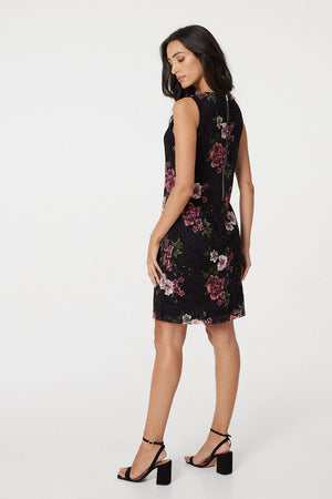 Pink | Floral Sleeveless Lace Shift Dress