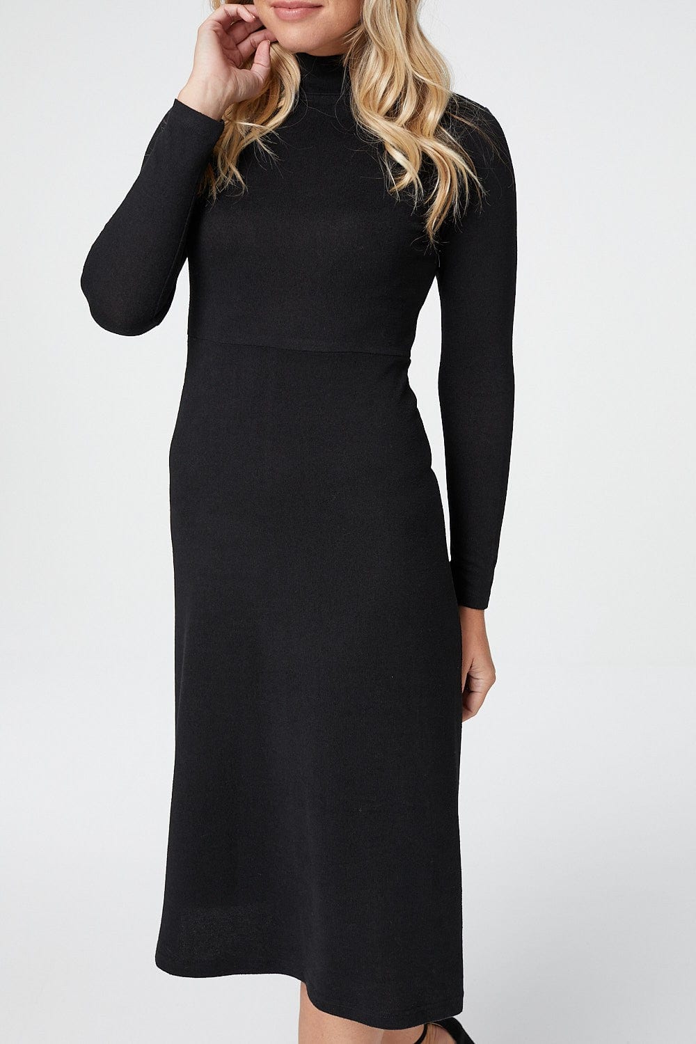 Black | Long Sleeve Turtleneck Dress