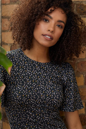 Green | Ditsy Floral Midi Dress