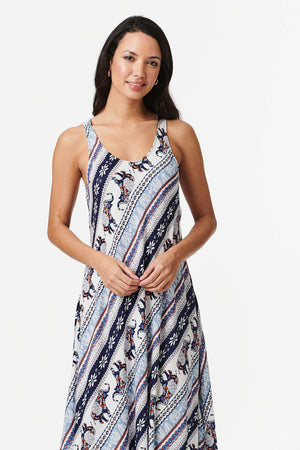 Blue | Elephant Print Sun Dress