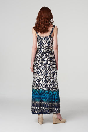 Green | Tie Dye Sleeveless A-Line Maxi Dress