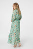 Green | Floral 3/4 Sleeve Midi Wrap Dress