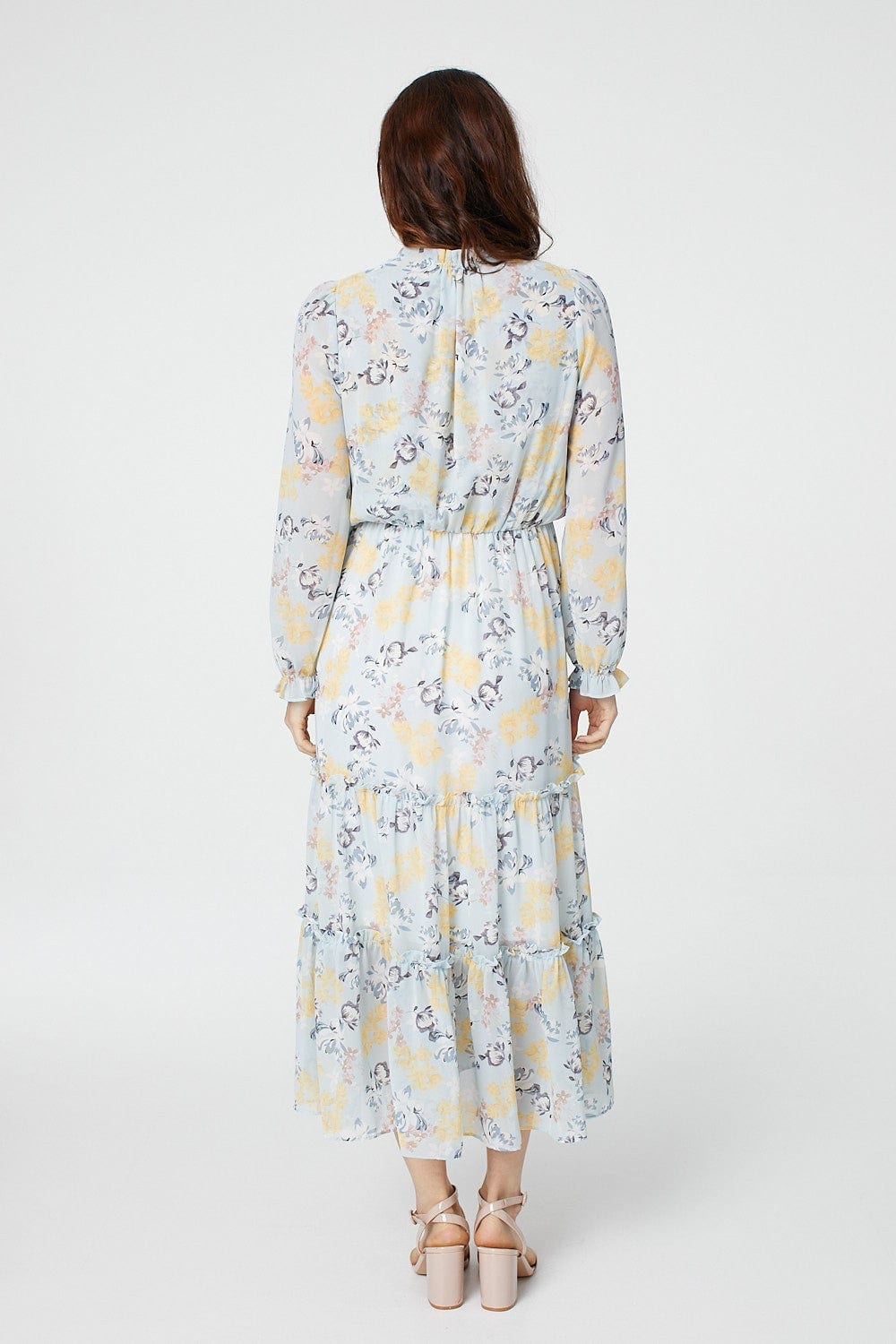 Blue | Vintage Floral Midi Dress