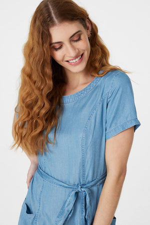 Blue | Short Sleeve Shift Dress