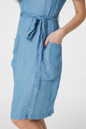 Blue | Short Sleeve Shift Dress