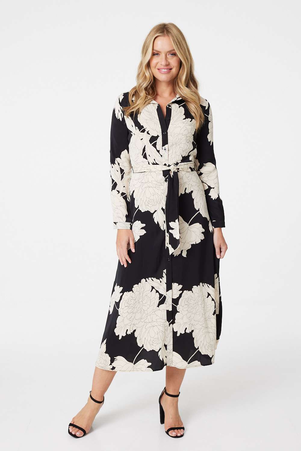 Cream | Monochrome Floral Shirt Dress