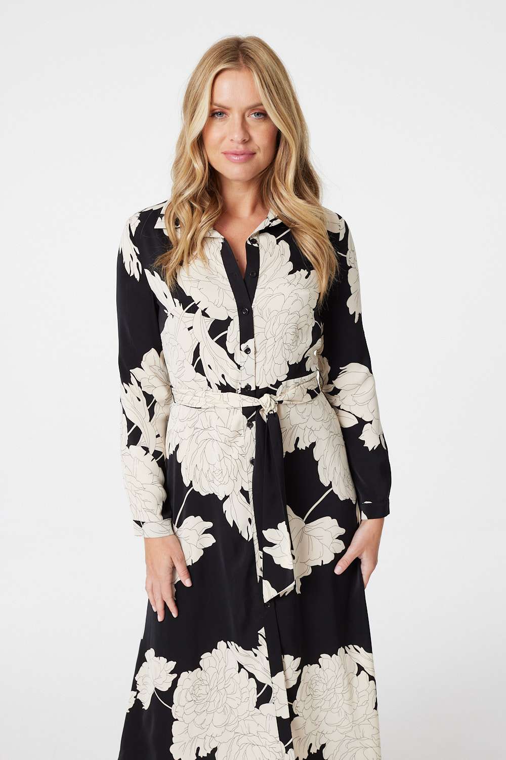 Cream | Monochrome Floral Shirt Dress