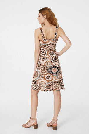 Beige | Tie Dye Empire Waist Sun Dress